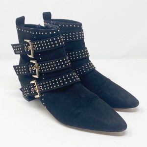 Topshop | Gold Studded Ankle Booties
